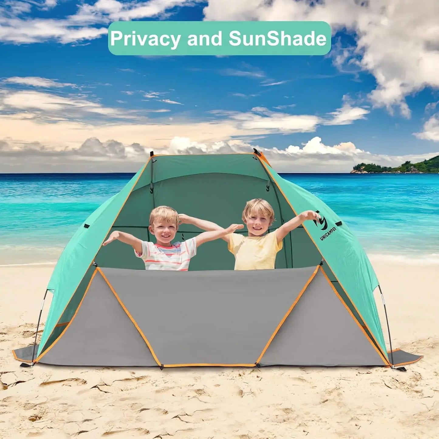 Unp Beach Tent 3 Person Sun Shelter UPF50 Mesh Windows