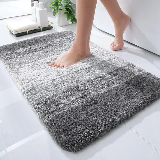 1pc anti-slip plush bathroom rug, ultra-soft plush water-absorbent bathroom rug, suitable for shower rooms, kitchens