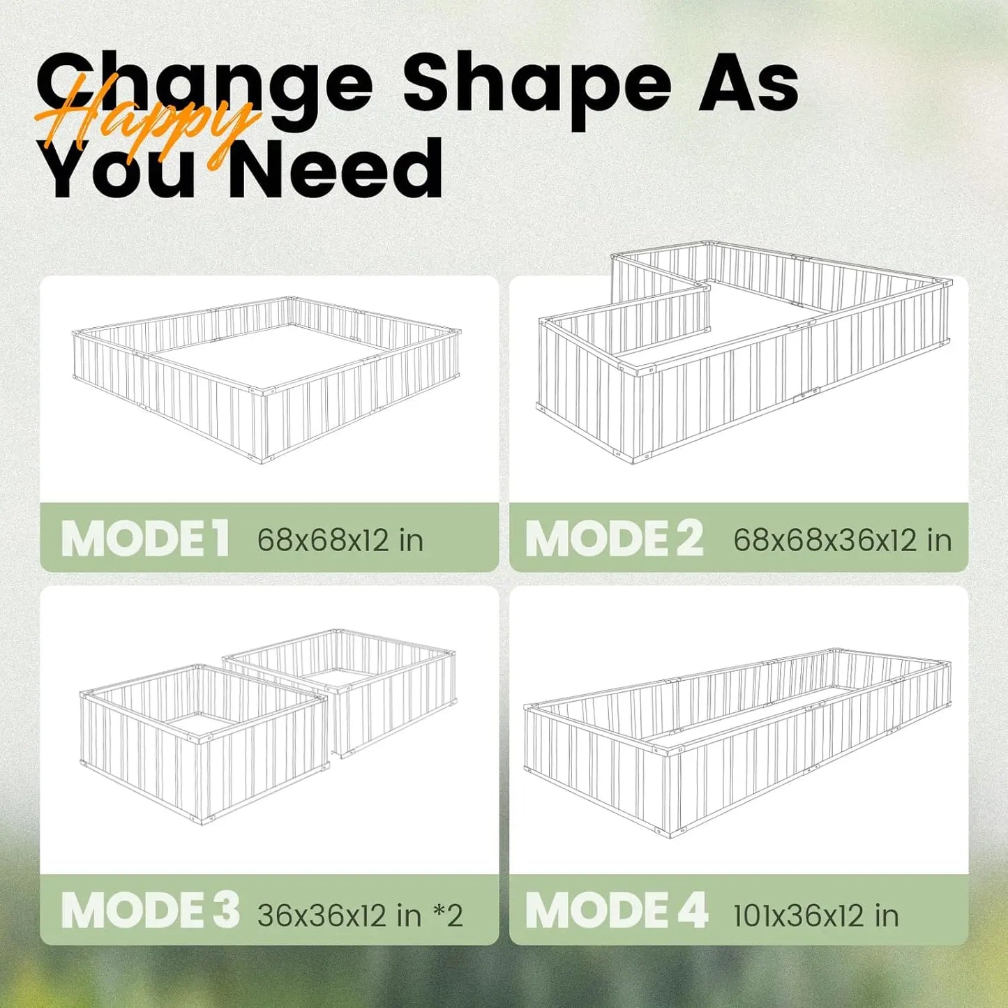 68"x36"x12" Galvanized Steel Raised Garden Bed Kit, 2-Pack for Vegetables & Flowers, Dark Grey