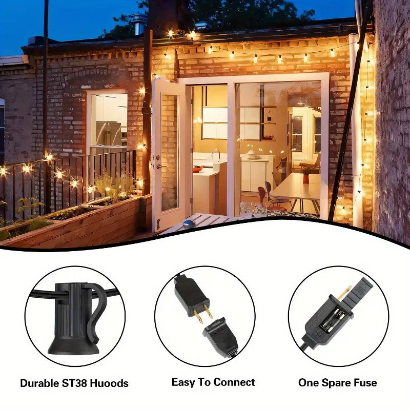 MIMIRGB Outdoor LED String Lights for Patio Garden and Porch