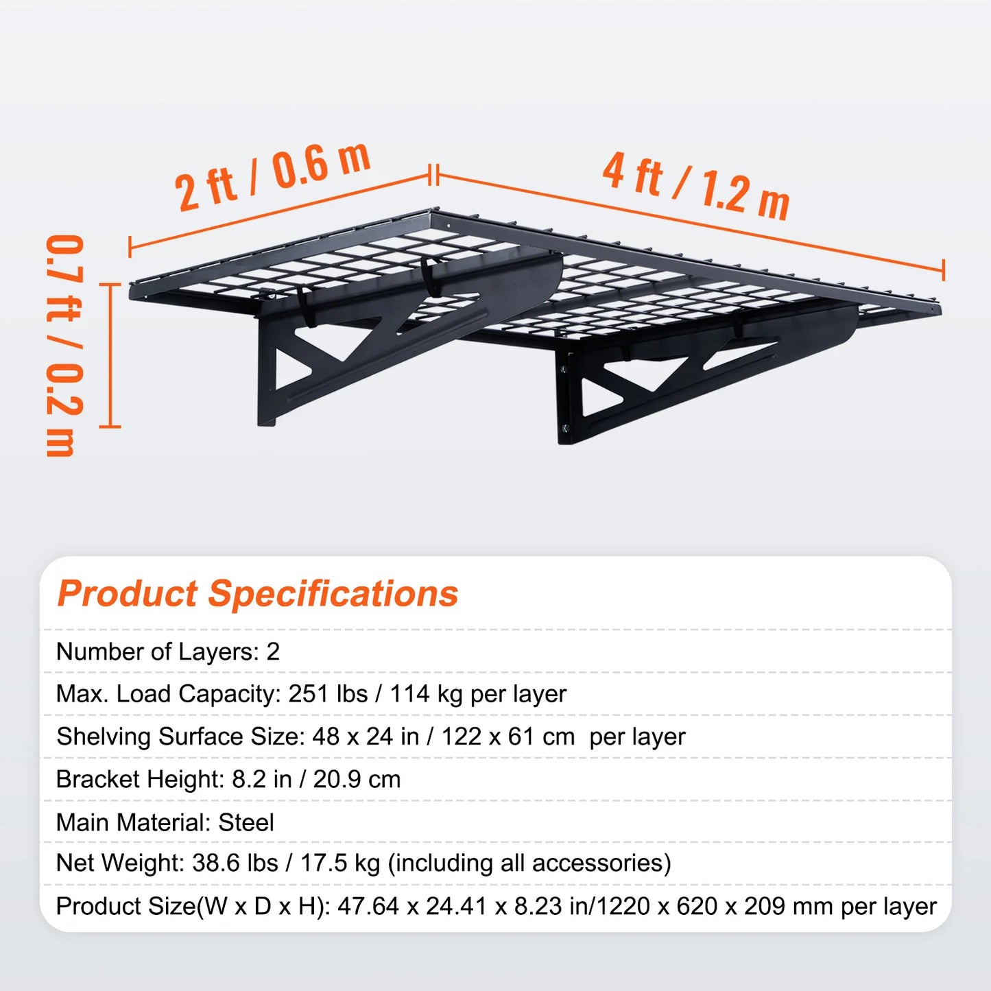 SucceBuy Heavy Duty Garage Wall Mounted Tool Rack System