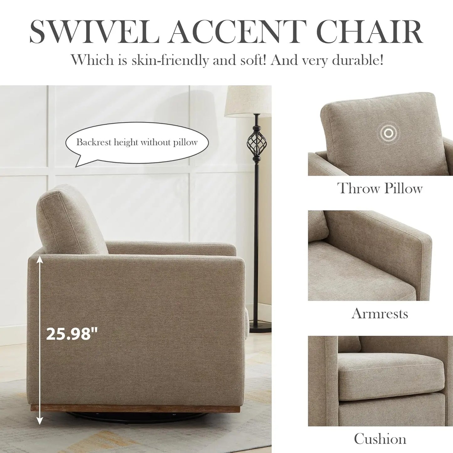 Mid Century Modern Chenille Accent Chairs Set Of 2