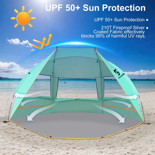 Unp Beach Tent 3 Person Sun Shelter UPF50 Mesh Windows
