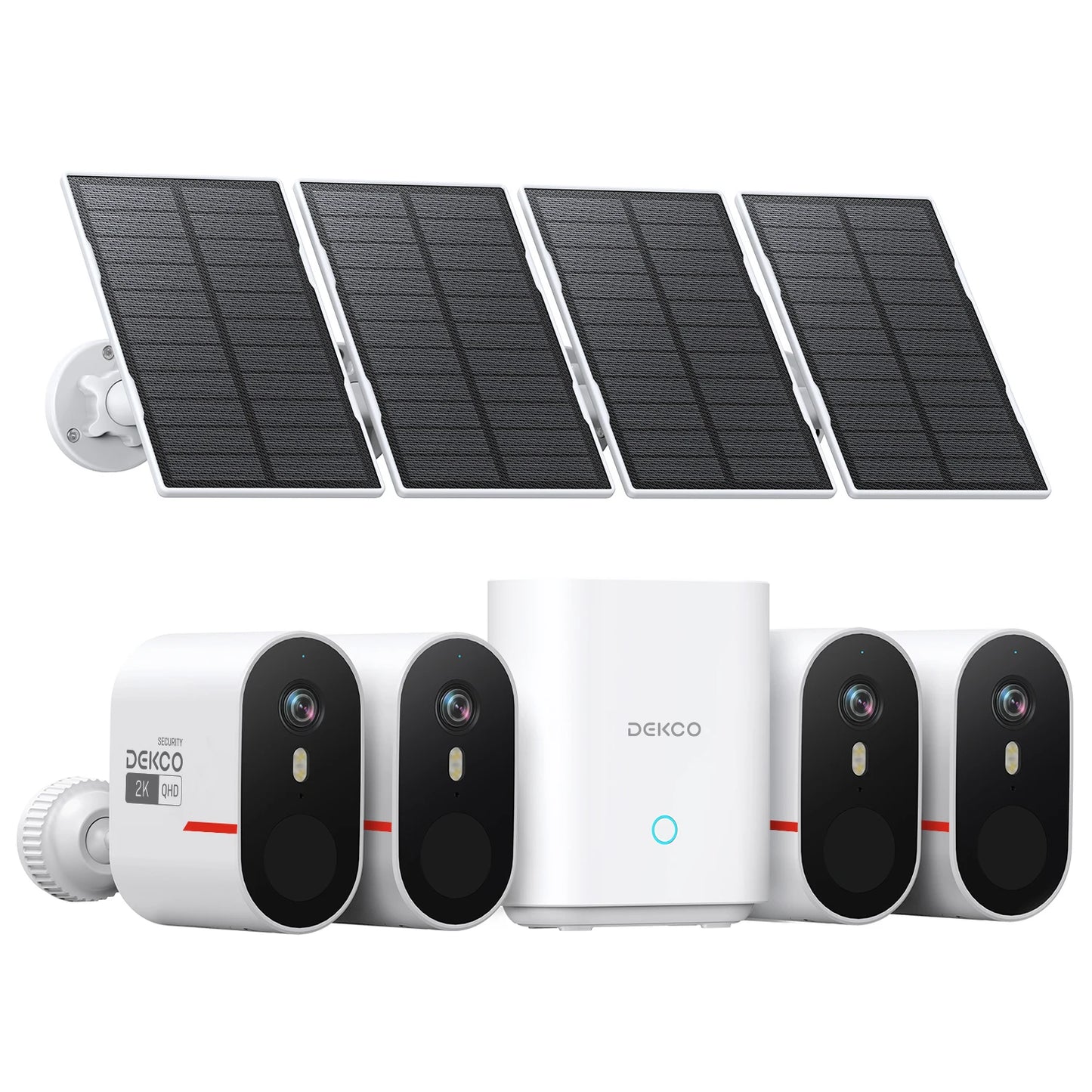 DEKCO 3MP WiFi Solar Camera System 4-Camera Kit