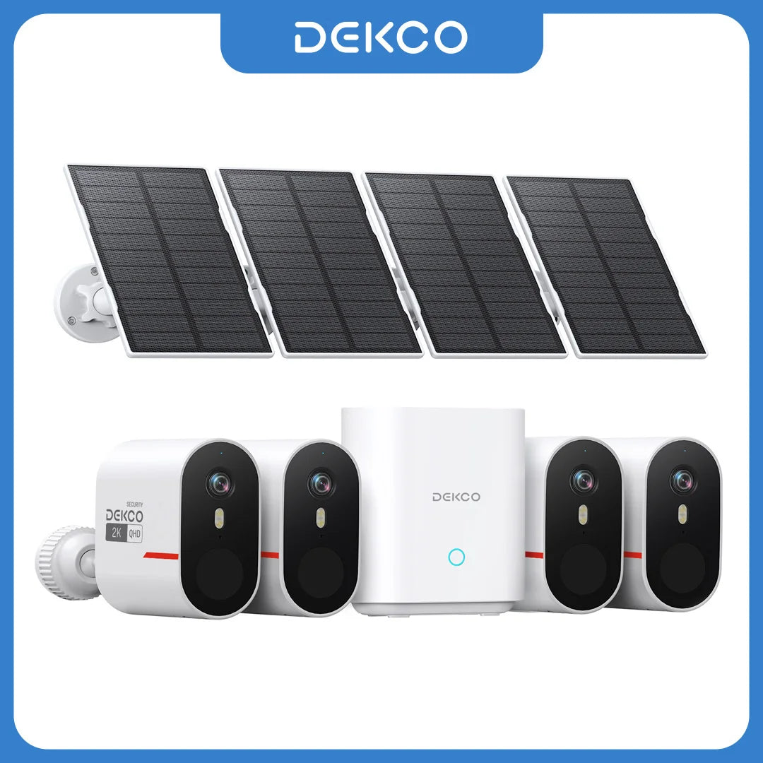 DEKCO 3MP WiFi Solar Camera System 4-Camera Kit