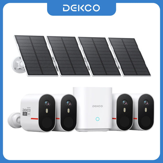 DEKCO 3MP WiFi Solar Camera System 4-Camera Kit