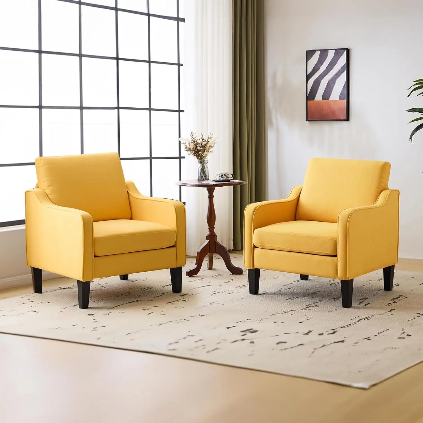 Mid Century Modern Accent Chair Upholstered Armchair For Living Room