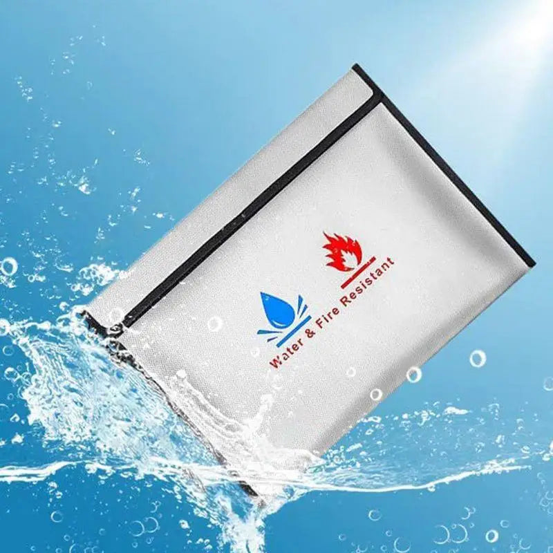 Fireproof Document Bag Waterproof Zipper Holder for Valuables