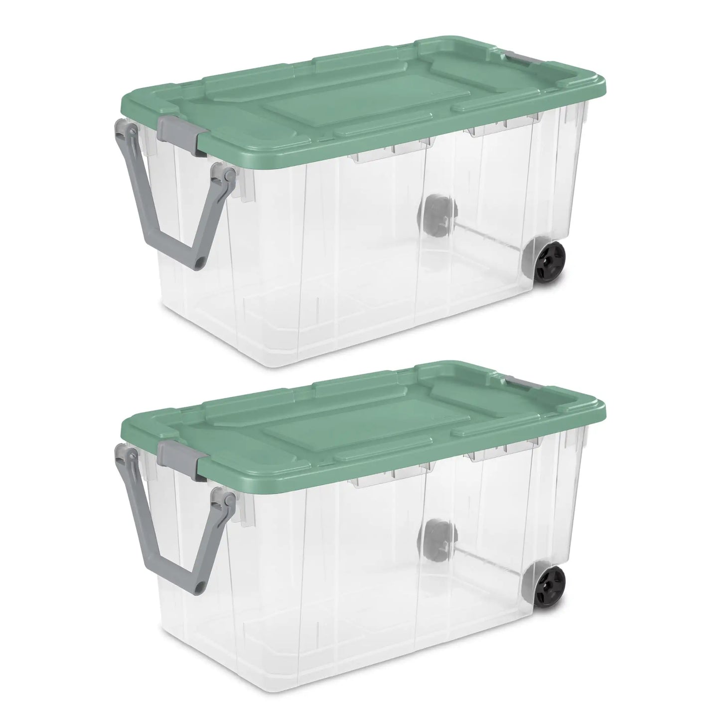 Sterilite Industrial Wheeled Storage Bin With Handle Pack Of 2