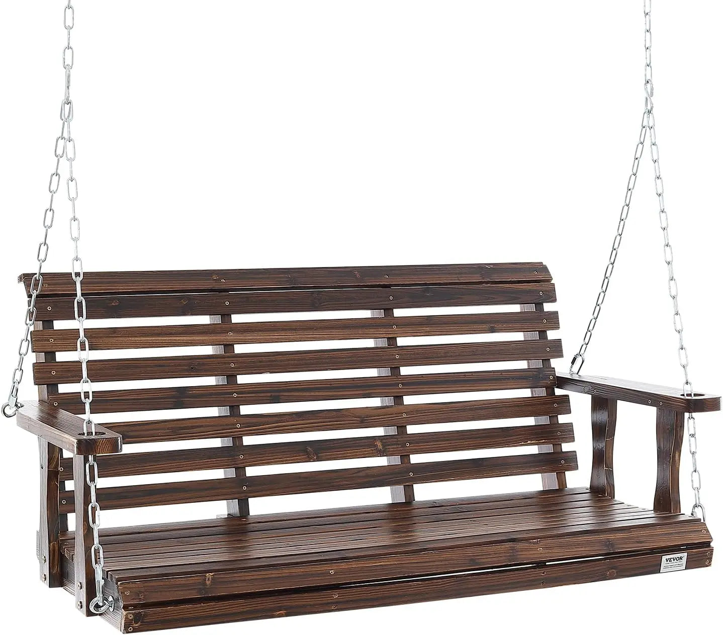 Outdoor Wooden Porch Swing Heavy Duty 880lb Capacity