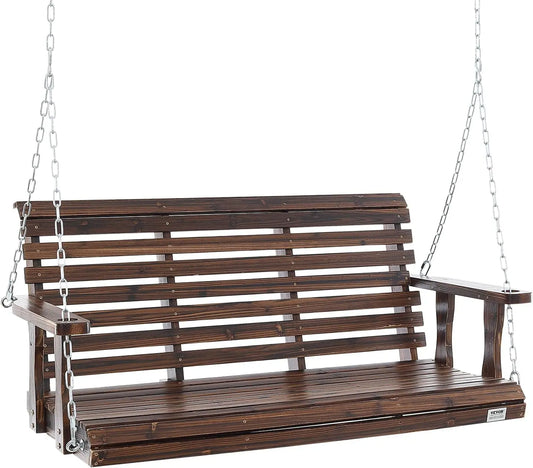Outdoor Wooden Porch Swing Heavy Duty 880lb Capacity