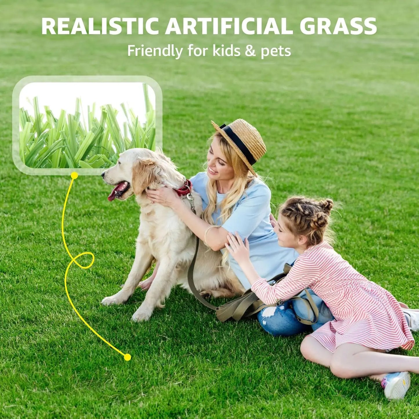 Artificial Grass Roll with Drainage Holes, Fake Turf for Dog Potty Training, Garden Balcony Patio Backyard Decoration, 4x6 Feet