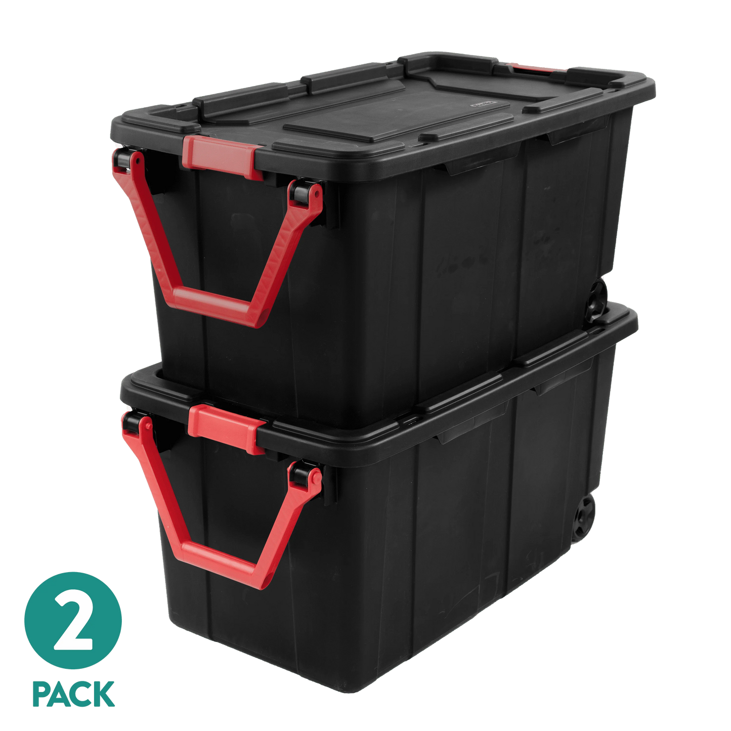 Sterilite Industrial Wheeled Storage Bin With Handle Pack Of 2