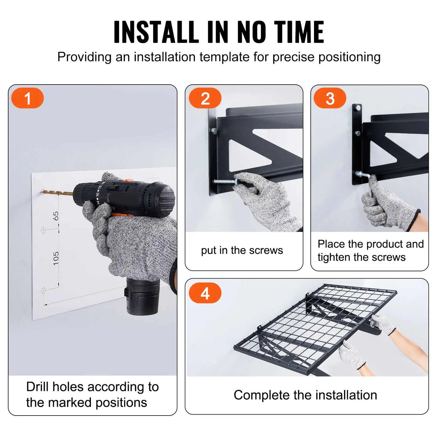 SucceBuy Heavy Duty Garage Wall Mounted Tool Rack System