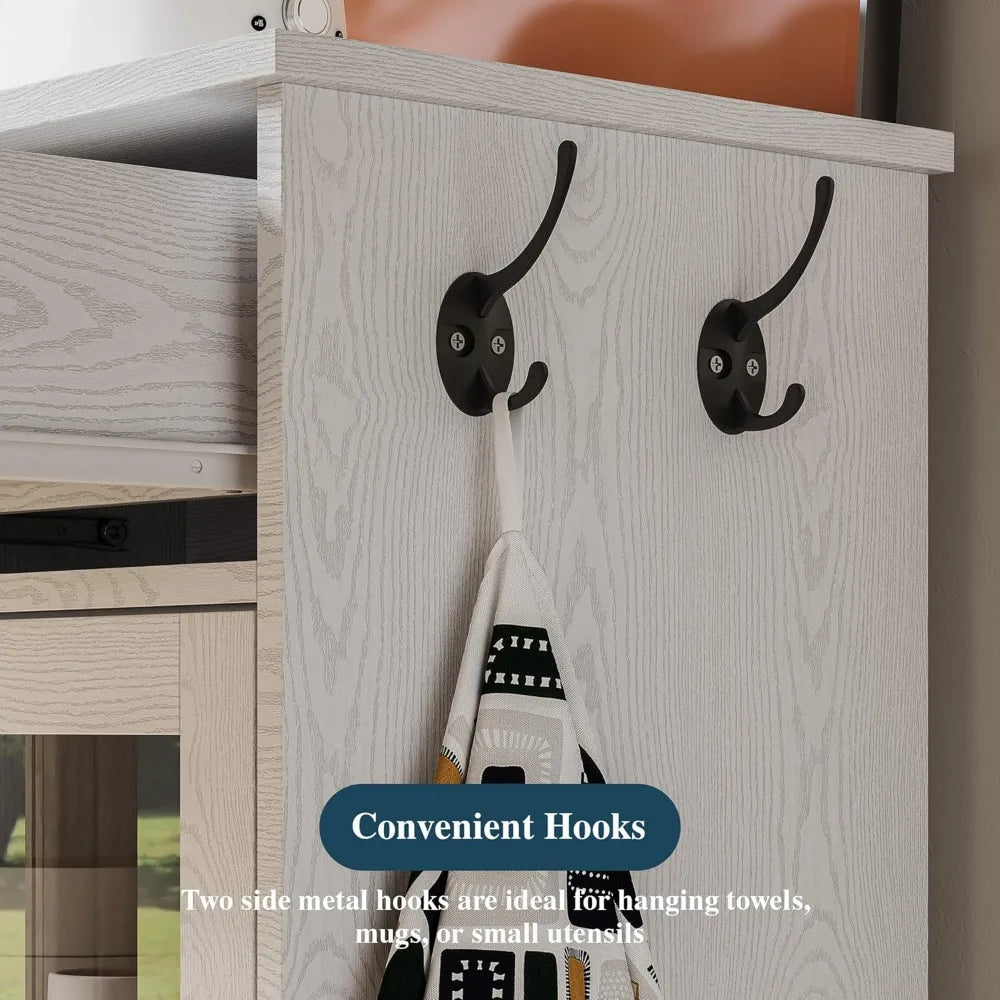 Modern Sideboard Buffet Cabinet With Wine Storage And Power Outlet