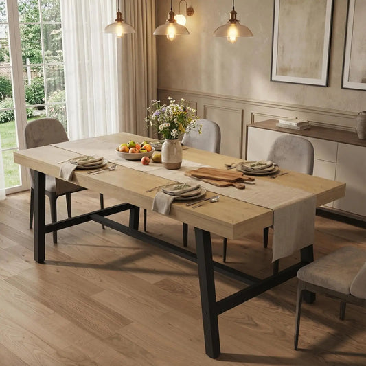Rustic Industrial Farmhouse Dining Table For Modern Kitchens