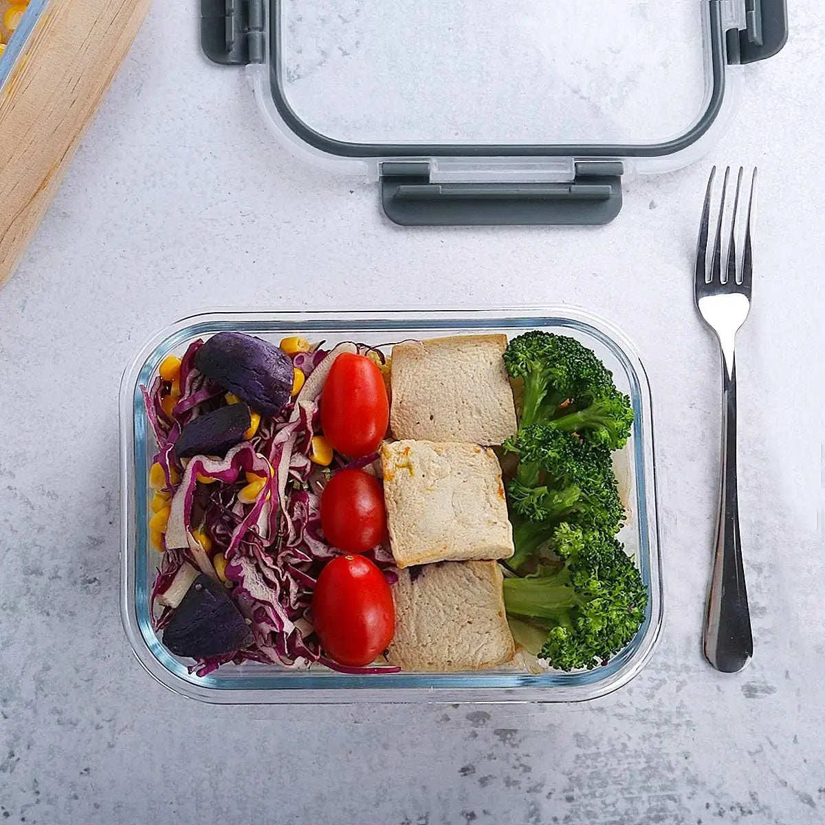 Glass Meal Prep Containers With Lids Airtight Food Storage Set