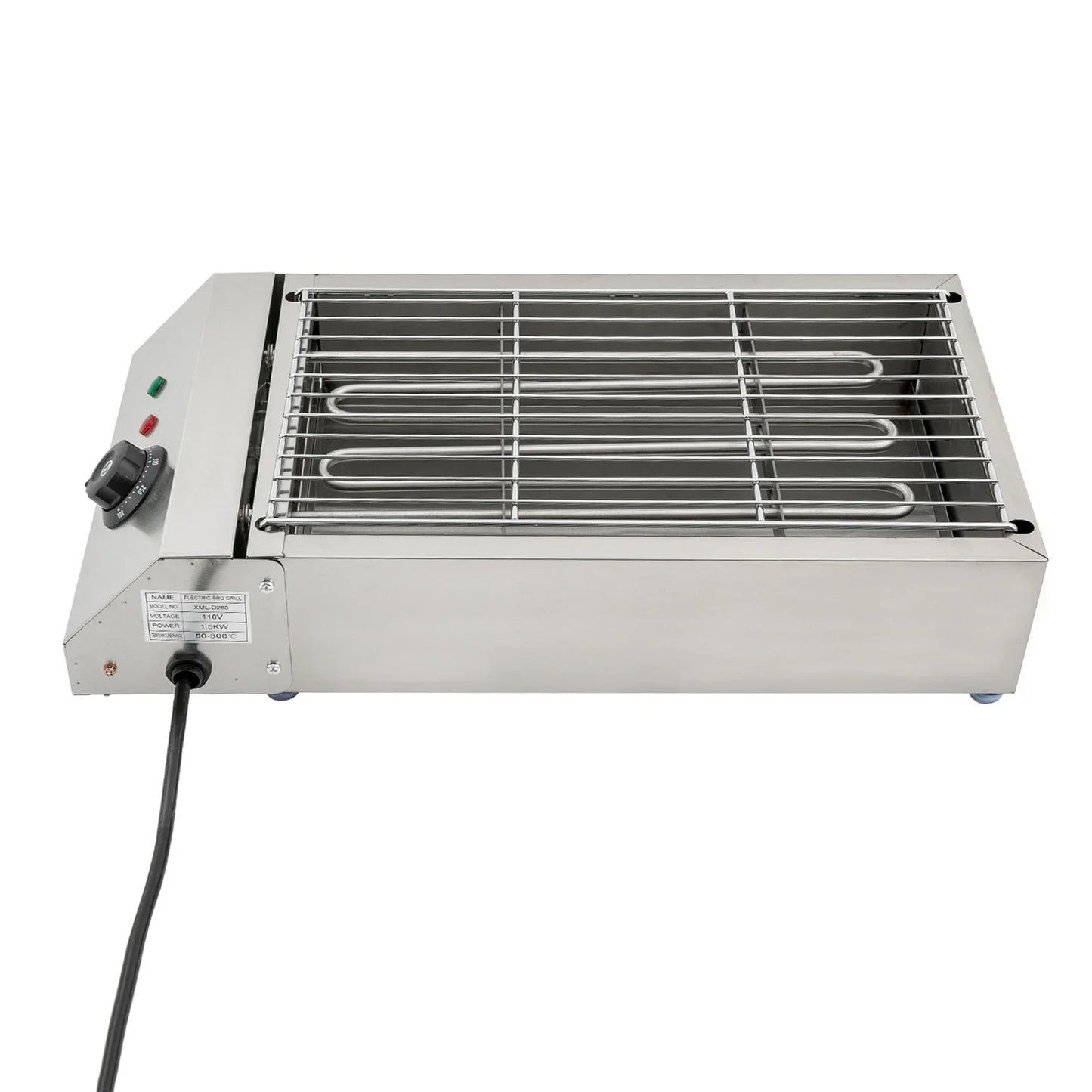 Portable Electric Grill Oven 1.5KW Heat Control 110V Countertop BBQ for Indoor Outdoor Cooking