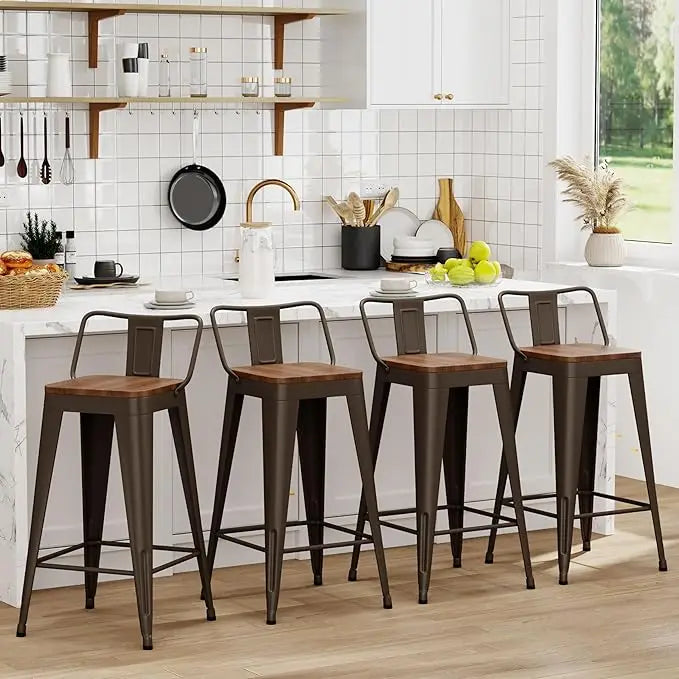 Counter Height Metal Bar Stools With Removable Back
