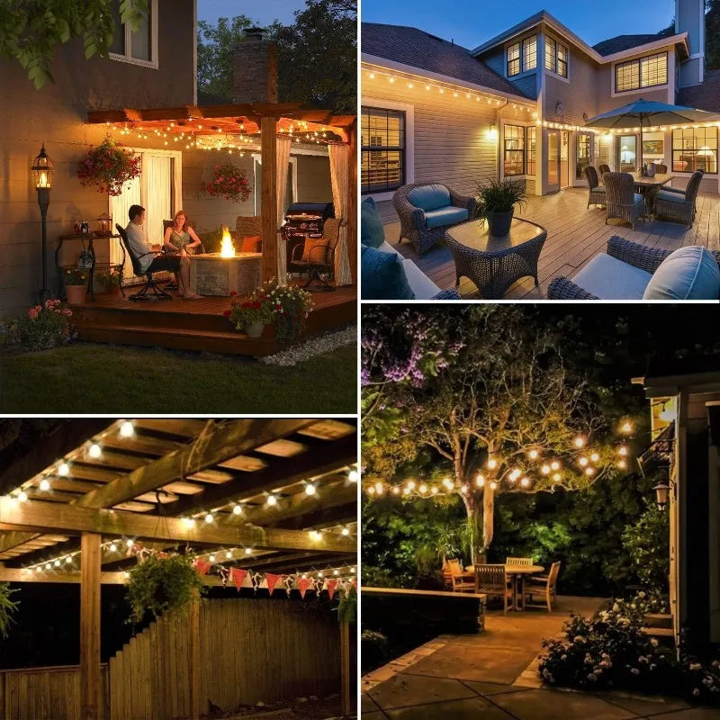 MIMIRGB Outdoor LED String Lights for Patio Garden and Porch