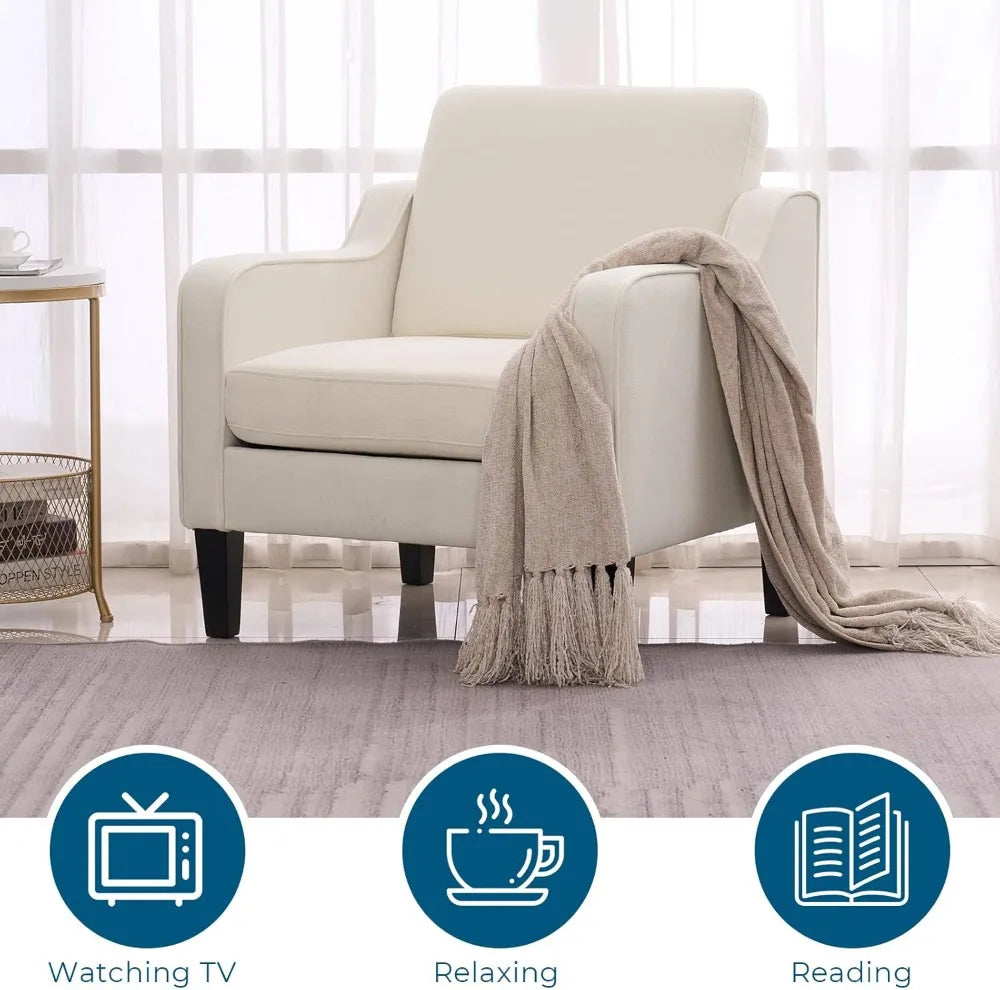 Mid Century Modern Accent Chair Upholstered Armchair For Living Room