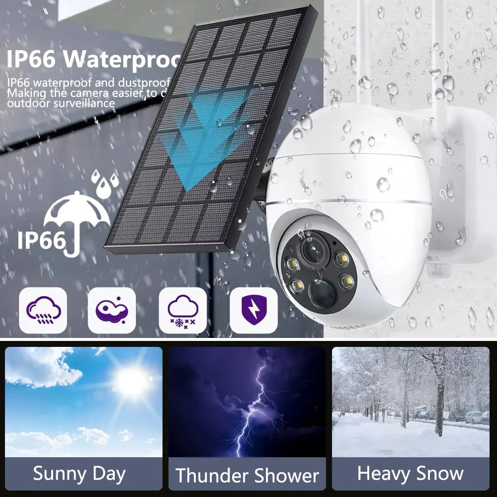 Overscam Camera 4G SIM Card 5MP Solar Panel Outdoor Monitoring CCTV PTZ Camera Smart Home Two-Way Intrusion Alarm Long Standby