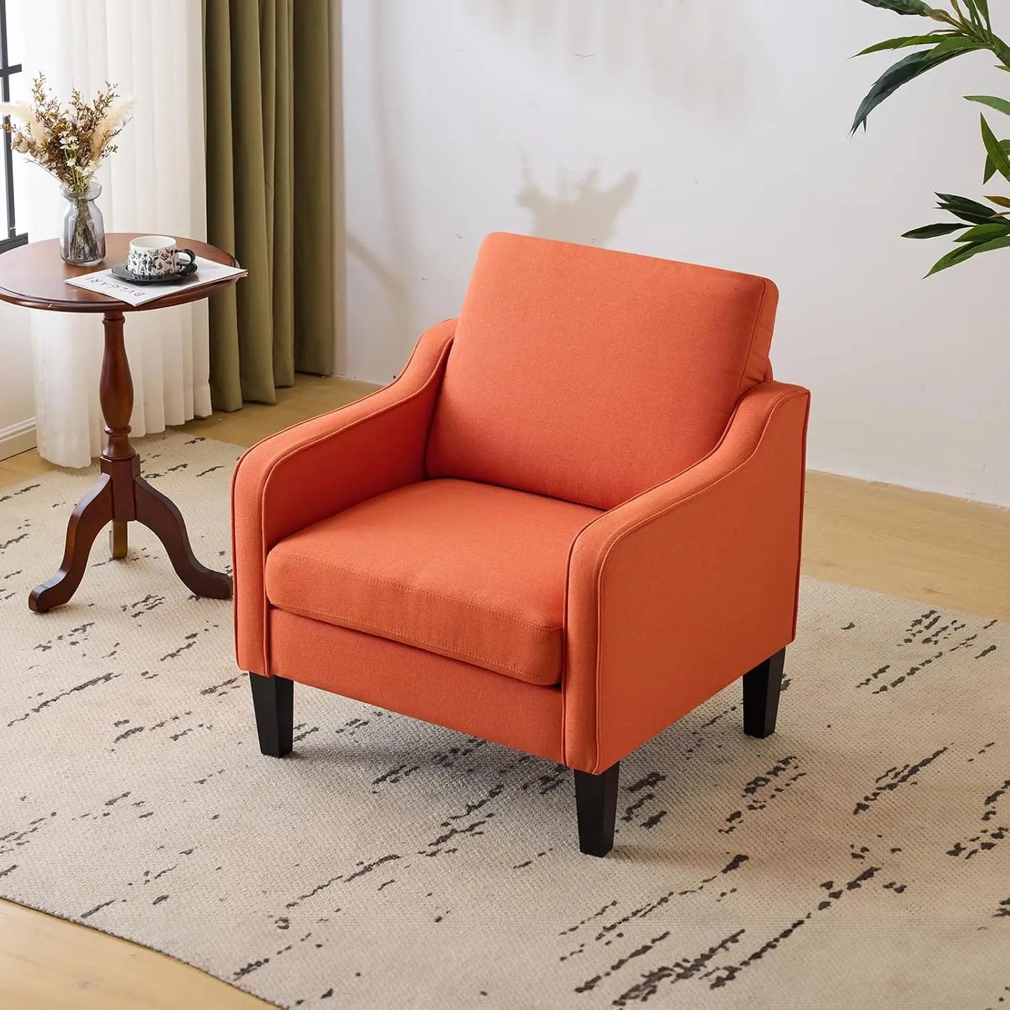 Mid Century Modern Accent Chair Upholstered Armchair For Living Room