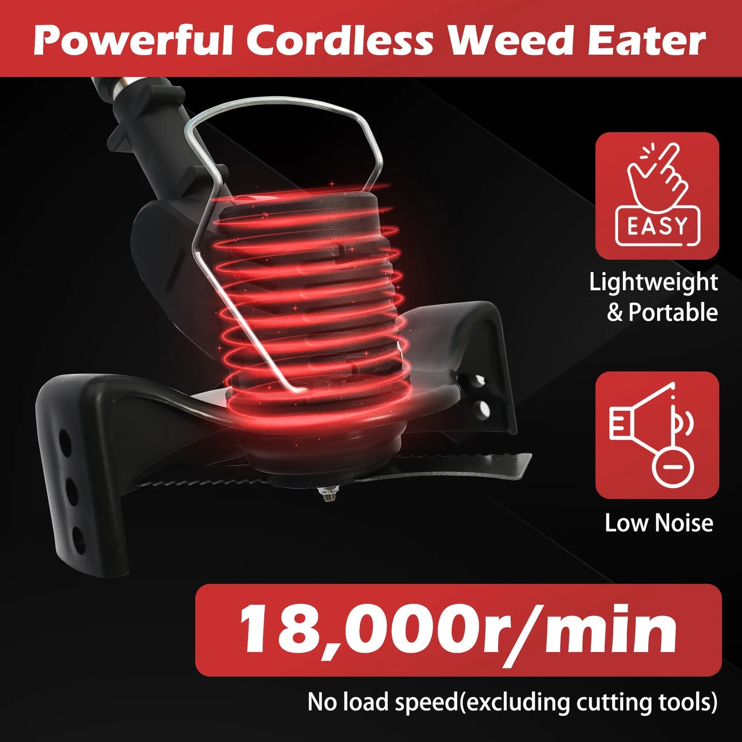 Electric Weed Wacker String Grass Trimmer Cordless with 2x2.0Ah Battery 21V Lightweight Lawn Grass for Garden and Yard Lawn