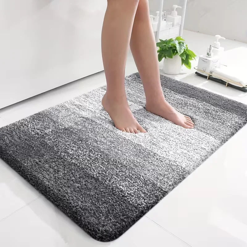 1pc anti-slip plush bathroom rug, ultra-soft plush water-absorbent bathroom rug, suitable for shower rooms, kitchens