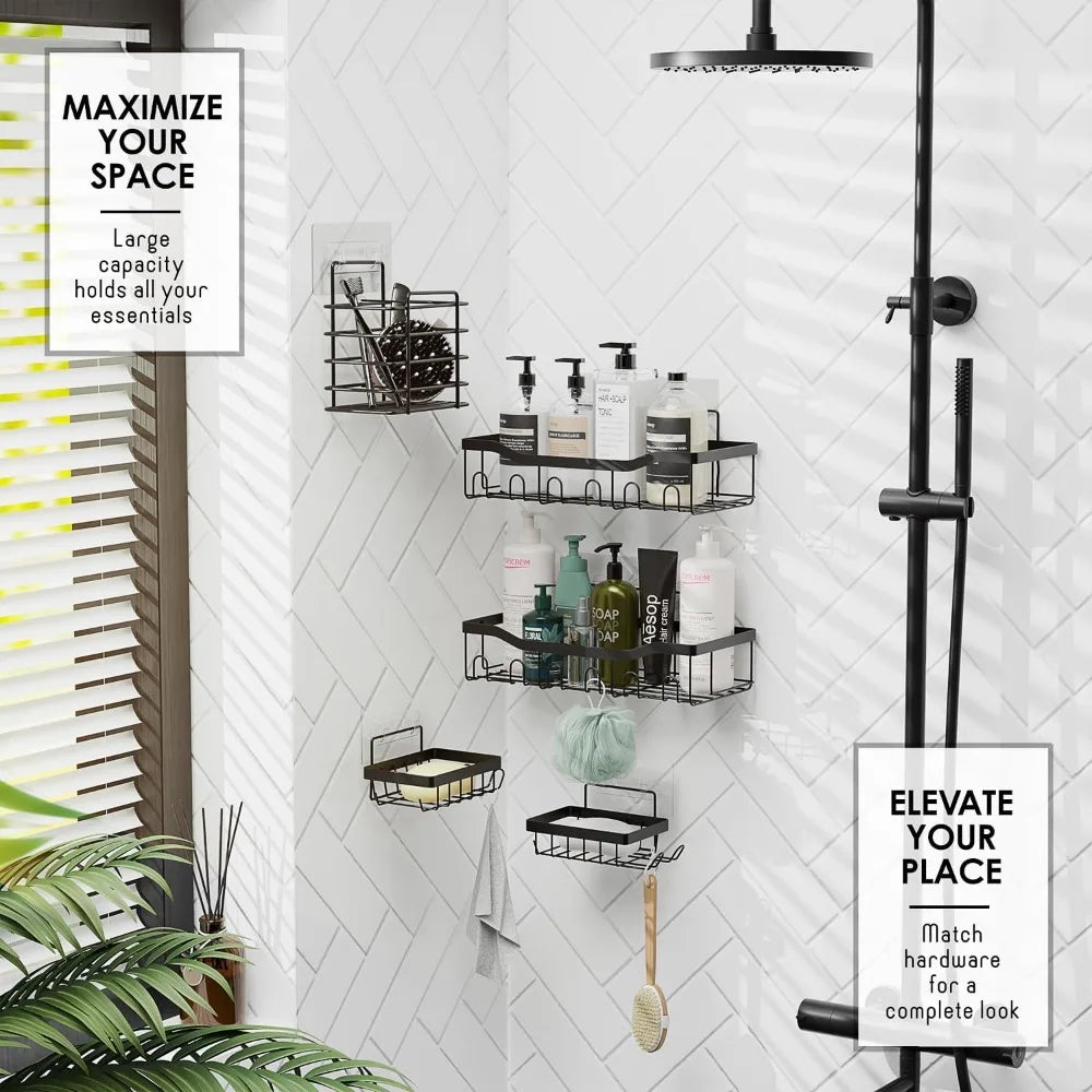 27-Piece Grey Bathroom Set with Shower Caddy, Rugs, Curtain, and Accessories for Spa-Like Decor
